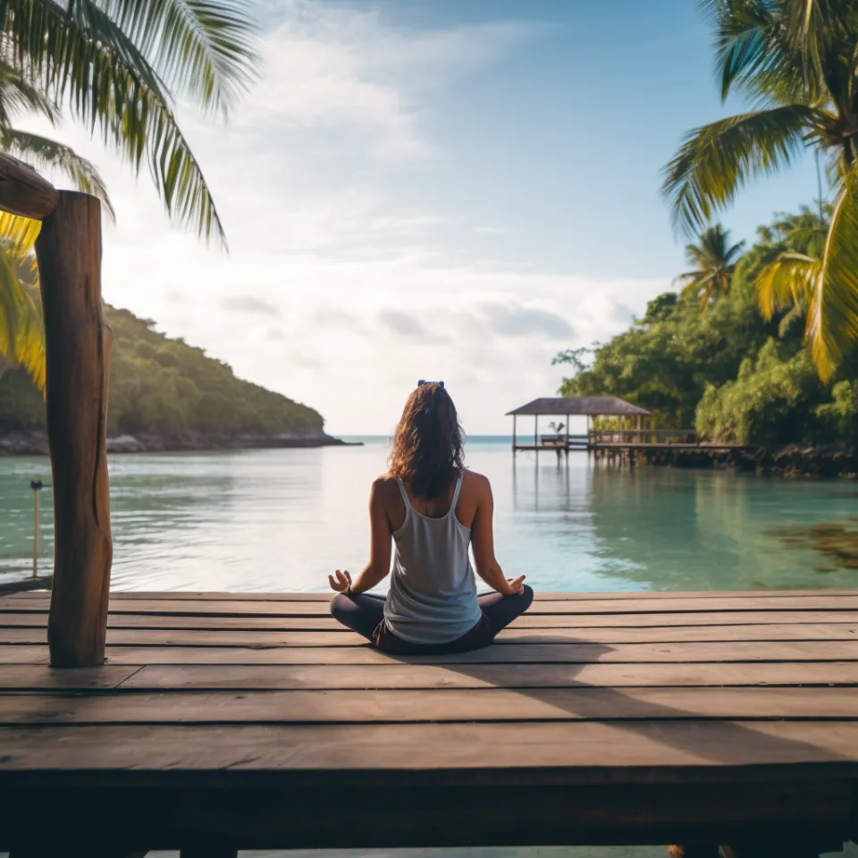 Pessoa em postura de respiração consciente